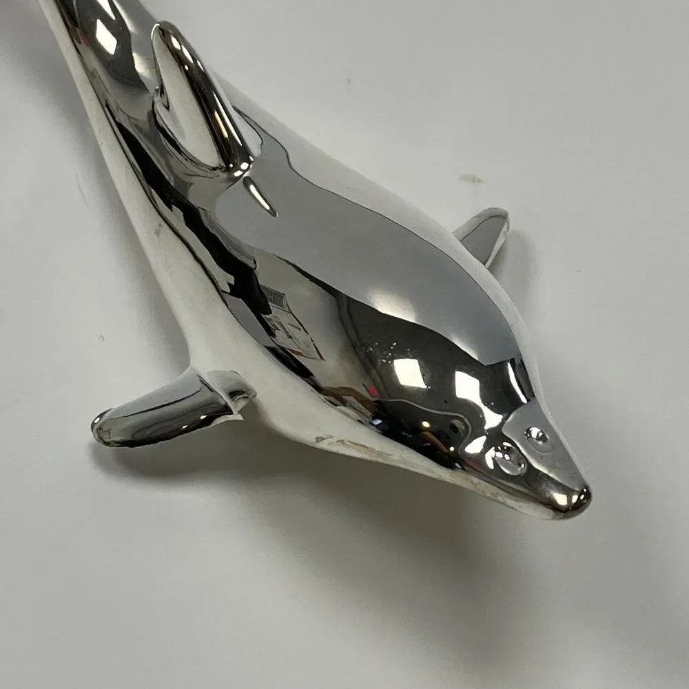 Lillian Vernon Dolphin Bottle Opener Silver Plated Twist And Pop Opener With Box